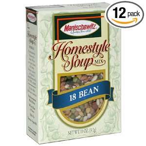 Manischewitz 18 Bean Homestyle, Soup Mix, 11 Ounce Box (Pack of 12 