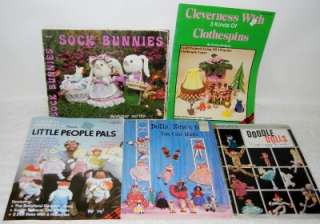 Vintage Doll Booklet Set Sock Bunnies Clothespins Rag People Pals 