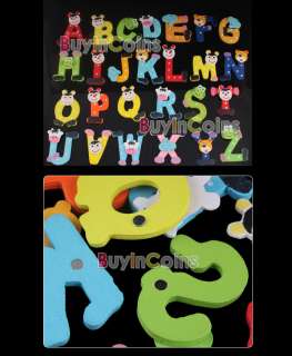 Cute Set 26 Letters Alphabet Wooden Fridge Magnet Small  