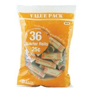  Bazic Quarter Coin Wrappers(Pack Of 50)