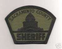 SACRAMENTO CALIFORNIA POLICE SHERIFF OD SUBDUED PATCH  