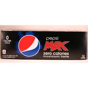 Pepsi Max Zero Calories Maximum Taste (12   12 oz each cans)  