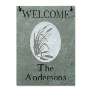  The Stone Mill Personalized Welcome Cattails Slate Plaques 