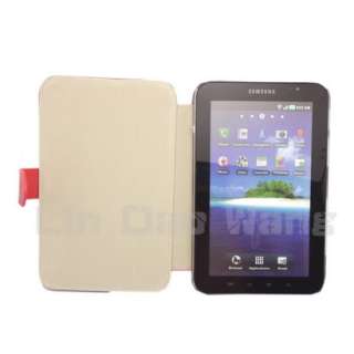 Genuine Red Leather Case For Samsung Galaxy Tab P1000  