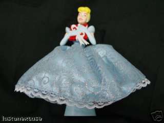 Cinderella Small Christmas Tree Topper 5.5 Plastic & Cloth Figurine 