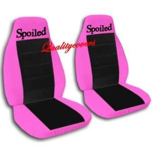  2 Hot pink and black Spoiled car seat covers for a 2002 