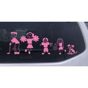 Pink 16in X 49.1in    Golfing Dad Stick Family Stick Family Car Window 