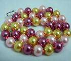 Glowing Multicolor 10mm Sea Shell Pearl Necklace 18 AAA 46