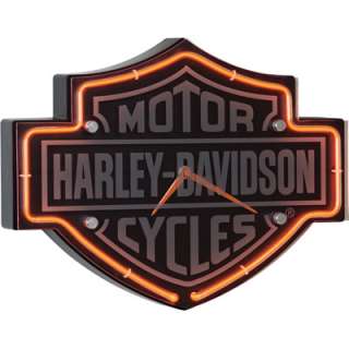 Harley Davidson Bar & Shield Etched Neon Clock  