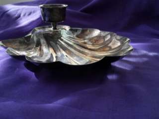 Sheffield Silver co. Shell Shape Silverplate Tray W Attached Bowl 