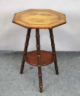 ANTIQUE FRENCH ART NOUVEAU INLAY SIDE OCCASIONAL TABLE  