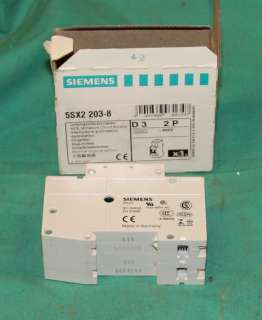 Siemens 5SX2 203 8 Miniature Circuit Breaker 2 pole NEW  