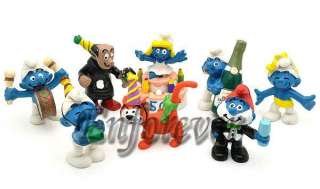 New 2~2.5 Lot 8 The Smurfs Birthday party Toy Figure Collectible 