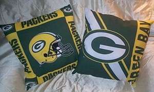 Green Bay Packers 2 couch throw pillows NFL pillow  