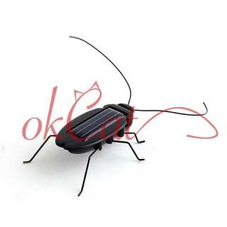 Solar Power Energy Black Cockroach Bug Toy Children  