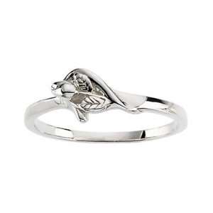   Womens Sterling Silver Unblossomed Rose Christian Purity Ring Jewelry