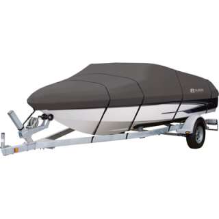 StormPro Heavy Duty Boat Cover Charcoal Fits 14ft 16ft V Hull Fishing 