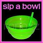 Cool Sip Straw Cereal Soup Ice cream Bowl for kids