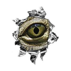   Mini Ripped Torn Metal Decal with Reptile Eye  REFLECTIVE Automotive