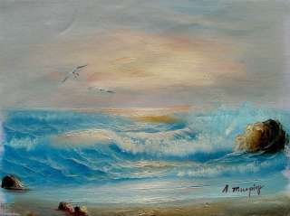 SUNRISE OCEAN Hand Signed Original Canvas Oil Painting  