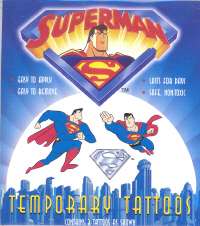   sna t 53104 4 5 x 5 package with 3 temporary tattoos superman designs