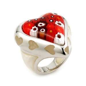  Red Millacreli Heart Ring, Size 6 Alan K. Jewelry