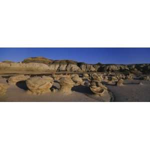  Rock Formations on a Landscape, Bisti Badlands, New Mexico 