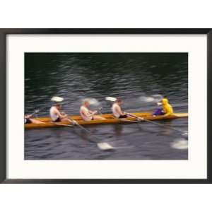 Rowing Shell in Montlake Cut, Seattle, Washington, USA Framed 