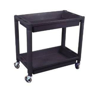 Astro Pneumatic 8330 Heavy Duty Plastic 2 Shelf Utility Cart, Black 