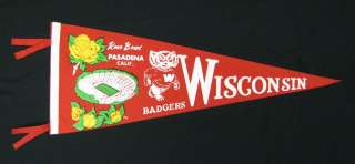 1960 Wisconsin Rose Bowl Pennant RARE Variation  