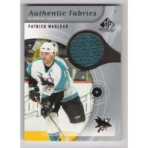   Fabrics JERSEY Card San Jose Sharks Hockey Sports Collectibles
