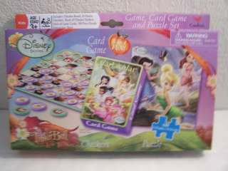 DISNEY FAIRIES TINKERBELL 3 IN 1 GAME SET CHECKERS, CARD GAME, 100 PC 