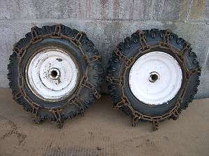 SNAPPER SNOW BLOWER WHEELS 7 24 TIRE & RIM WITH CHAINS  