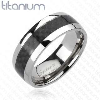 Pc Solid Titanium Carbon Fiber Inlay Band Mens Ring Chose Fr Sz9 