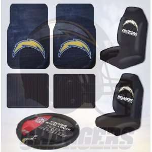    San Diego Chargers NFL 7pc Auto Accessories Combo Set 