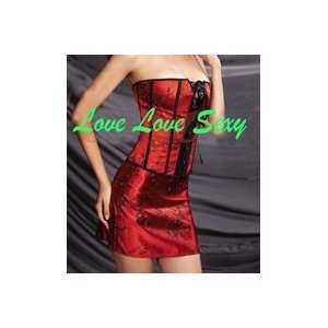  bustier red Sexy corset satin corset overbust corset back 
