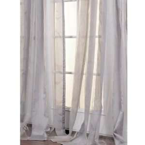    Light Grey Striped 84 inch Sheer Curtain Panel 