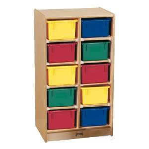  Baltic Birch 10 Cubby Mobile Storage Unit with Colorful 