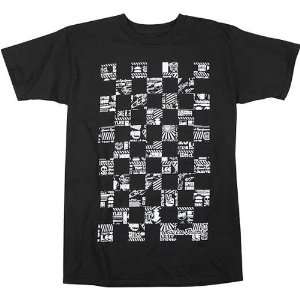 Troy Lee Designs Checkerboard Mens Short Sleeve Fashion Shirt   Black 