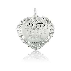  Sterling Silver DADDYS LITTLE GIRL CHARM Heart Charm 