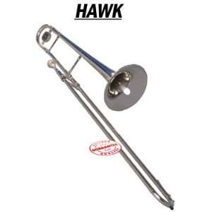  Hawk Silver Plated Slide Tenor Bb Trombone, WD TB316 