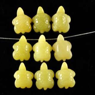 g0489 9 pcs of carved olive jade turtle beads  
