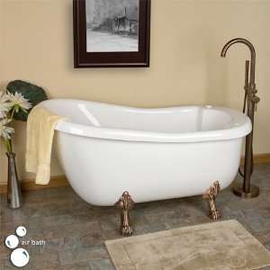 63 Pearson Slipper Whirlpool Bath Tub (Polished Brass Lion Paw Feet 