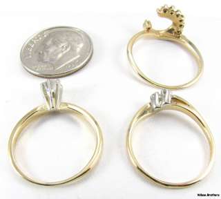 Three Ring .35ctw Genuine Diamond Wedding Engagement Set   14k Gold 