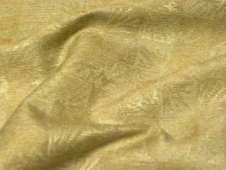 Patio RV Boat Upholstery Fabric Gold & Ivory Leaves  