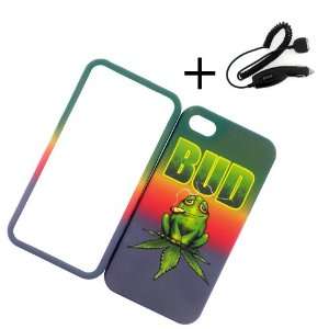  Apple iPhone 4 / 4s BUD SMOKING FROG SNAP ON COVER CASE 