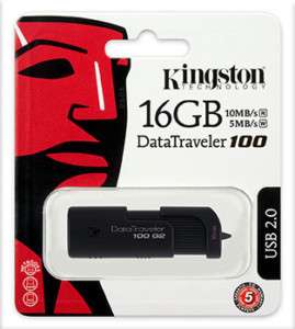 16GB USB Kingston Flash Drive DT100G2/16GBZ Genuine 740617179170 