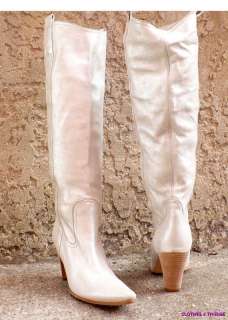 AUTRE CHOSE ITALIAN SILVERY WESTERN BOOTS 5/35  