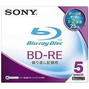  Sony Blu ray Disc BD RE Re Writable 25GB 2x Speed for DATA 