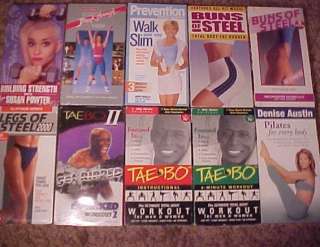 Lot of 10 Assorted EXERCISE / WORK OUT VHS Tapes  